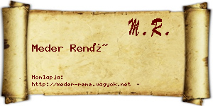 Meder René névjegykártya